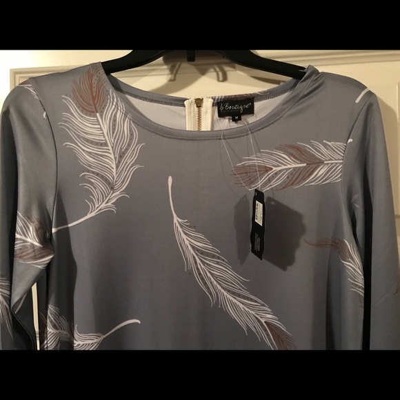 B. Boutique by Evergreen blue with feathers tunic - Picture 2 of 16